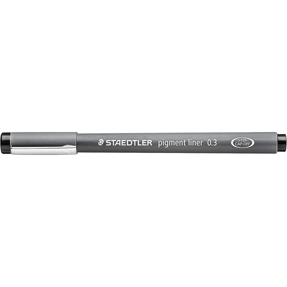 STAEDTLER (STAEDTLER) Water-based Pen Pigment Liner, Black, 0.3 mm, 10 Pcs, 308 03-9