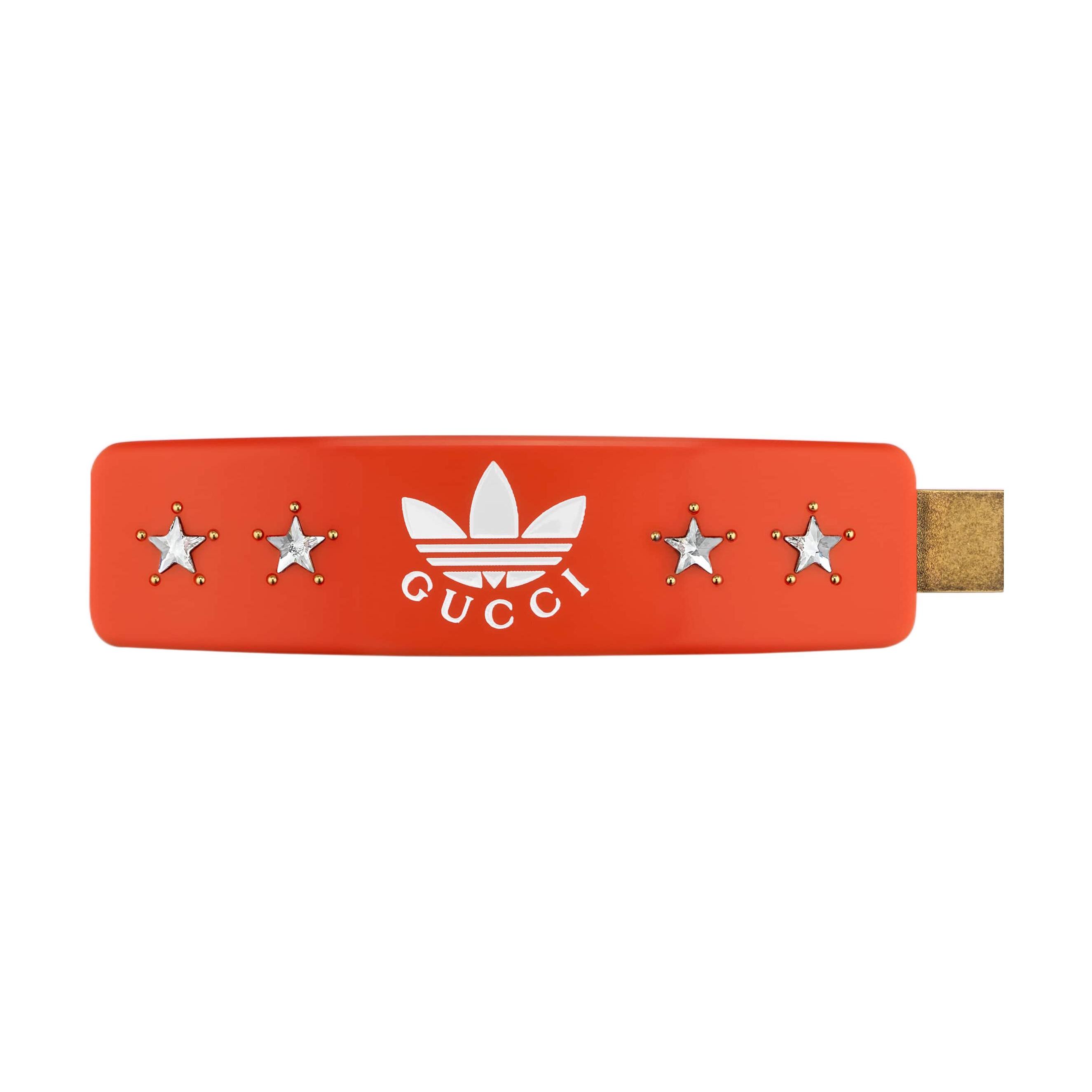 Gucci Adidas X  Collaboration Classic Logo Resin Metal Enamel Hair Clip Women accessories 702940-IAABI-8517 Orange,F