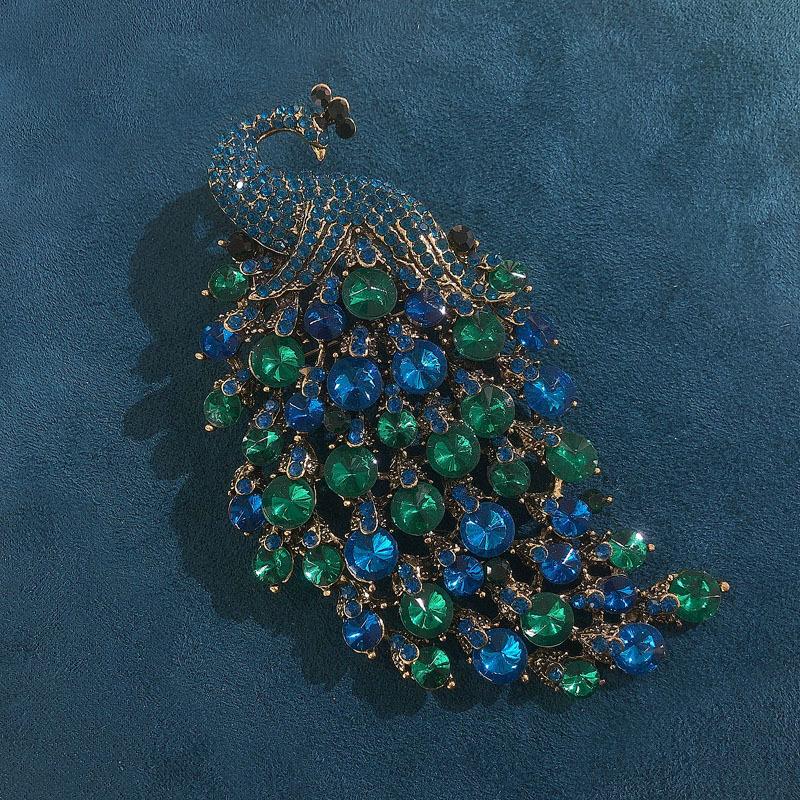 Vintage Luxury Rhinestone Phoenix Brooches Pins For Women Men Retro Wedding Party Jewelry Crystal Animal Fashion Brooch Pin