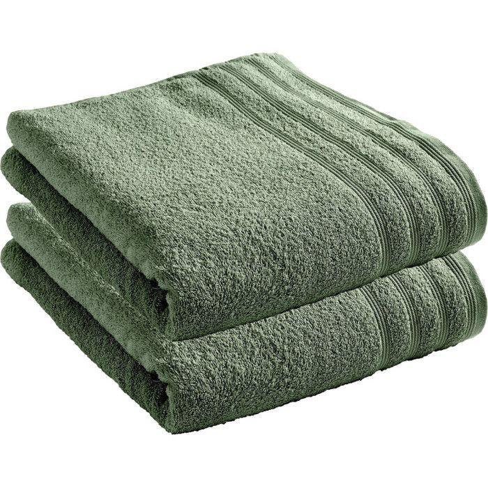 Lot de 2 draps de bain "Spa" 90 x 150 cm / 400 gr/m² - "Spa" Romarin