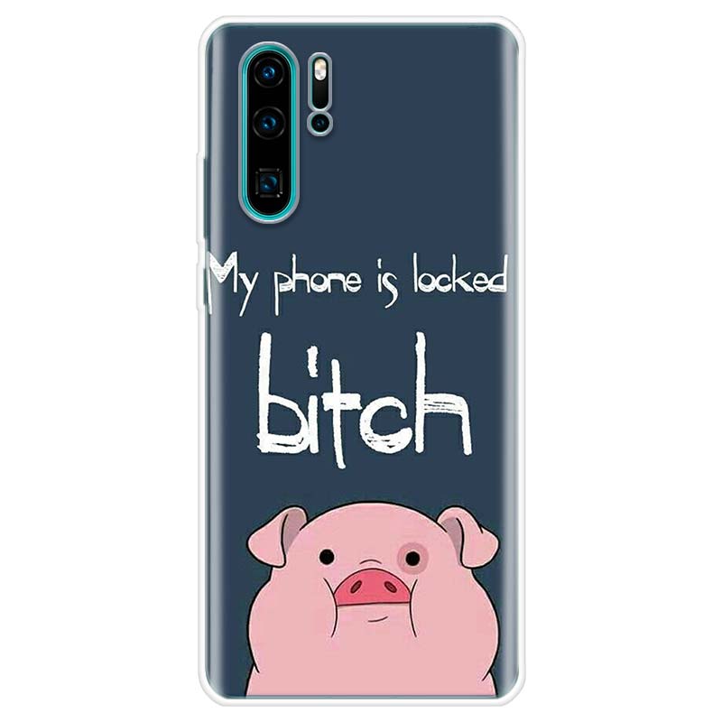 Niedliche ROSA Schwein Cartoon Hülle Handyhülle Für Huawei Y5 Y6 Y7 Y9S P Smart Z 2019 Honor 10 Lite 9 20 9X 8S 8X 8A Pro 7A 7X Coque