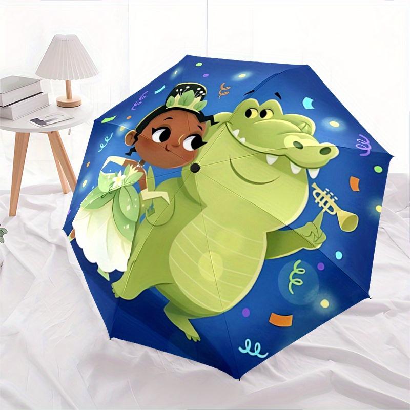 

1pc Princess Tiana and Crocodile Cartoon Umbrella, Portable 3-Fold Compact Umbrella, Suitable for Camping, Hiking and Travel, Ideal Easter B