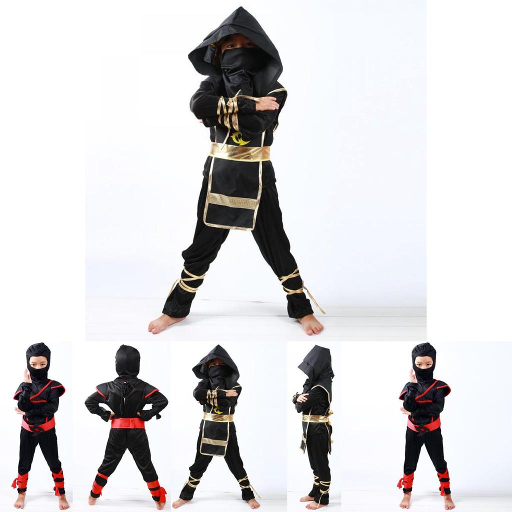 Comfortable And Breathable Boys Kids Ninja Assassin Costume With Adjustable Features