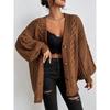 YYFS Suéteres de manga larga con estampado de colores sólidos informales de moda para otoño e invierno para mujer