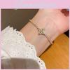 Fashionable Zircon Flower Cuff Bracelet For Womens Office Wear And Gift