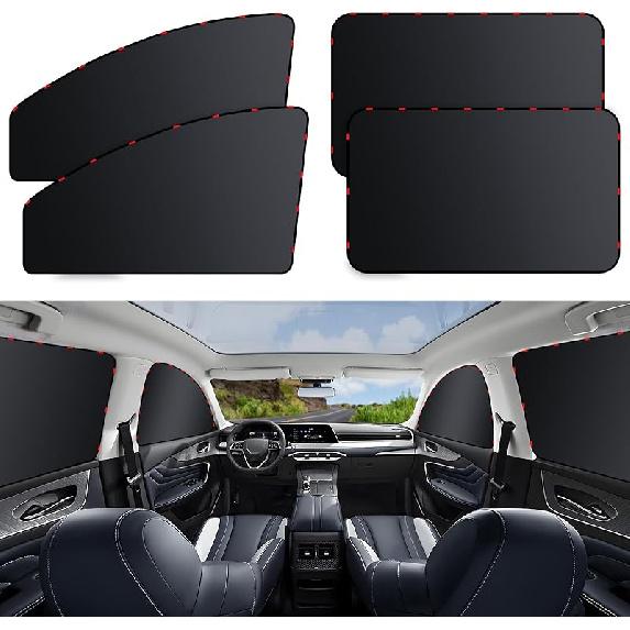ZATOOTO Car Window Shade For Baby Car Privacy Shades Full Blackout Car Window Covers For Back Window Magnetic Side Window Shade Universal Cool Down