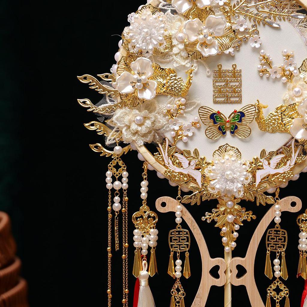 Handmade DIY Chinese Bride Fan Gift for Friend's Wedding