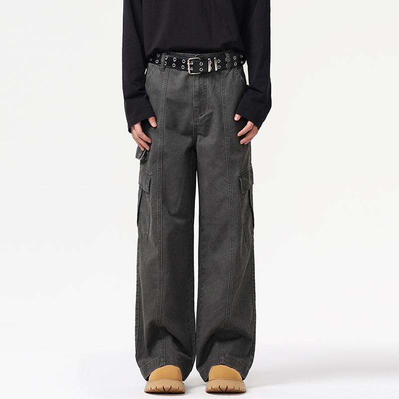 Pure Cotton Retro Jeans Men's Fall New American Multi-Pocket Working Pants