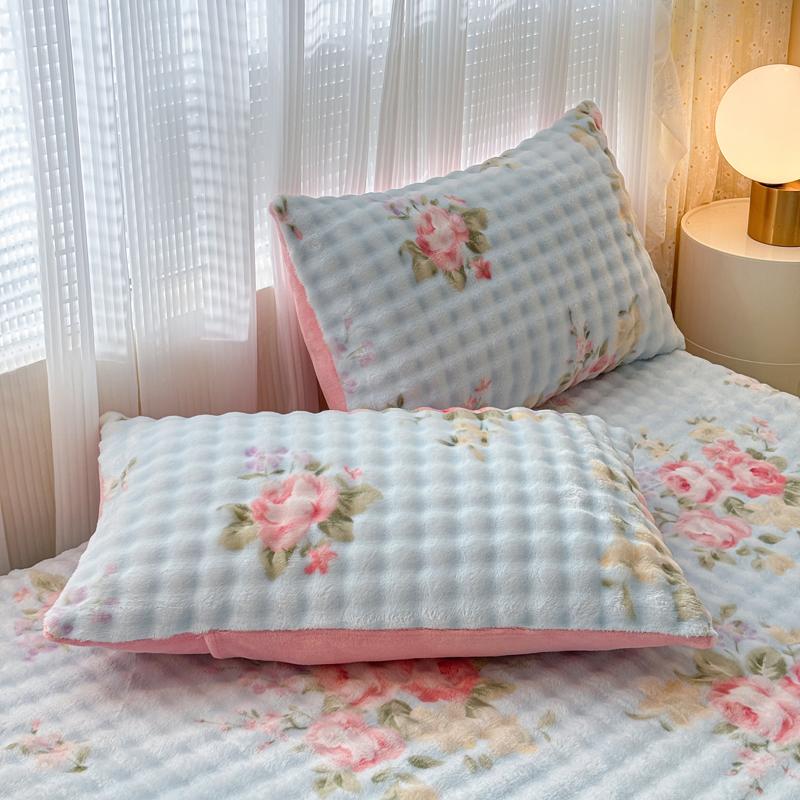 Warmer dicker Kissenbezug für den Winter Fleece Plüsch Kissenbezug Cartoon Design Kissenbezug für Betten