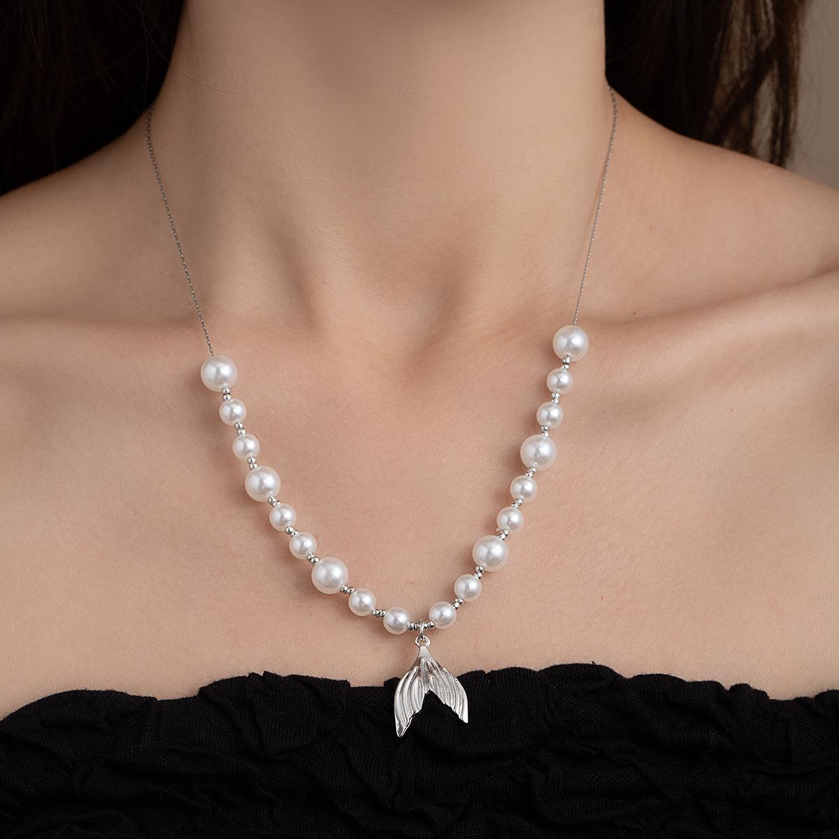 Pearl Tassel Fishtail Necklace - Elegant Women s Fashion Accessory