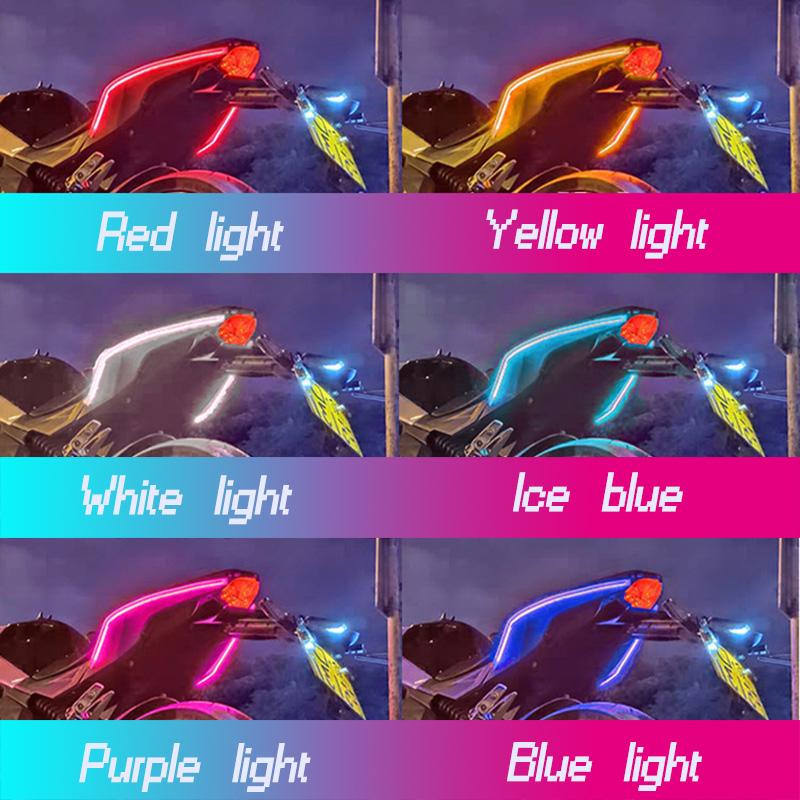 2pcs Motorcycle LED Turn Signal Lights Waterproof 60cm LED Strip Colorful Decoration Car Daytime Running Lights 12V