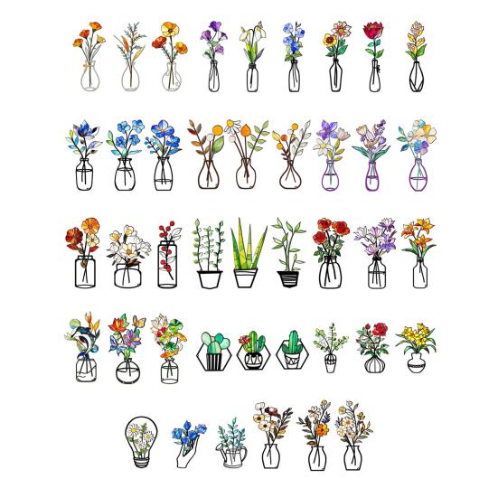 3 Stück/Set Metall Blumenvase Wandskulptur 3D Hohl Eisendraht Pflanzenvase Wandornament Zuhause Büro Wohnzimmer Badezimmer Küche Wandkunst Schild