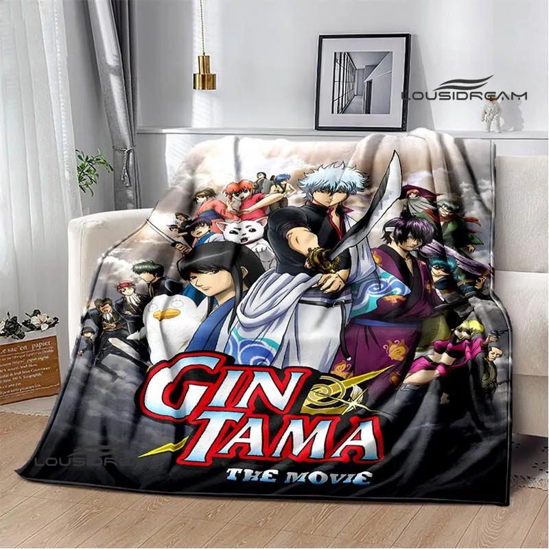 GINTAMA Cartoon Printed Blankets Picnic Blanket Warm Flannel Blankets Home Bed Linings Blankets for Beds Birthday Gift