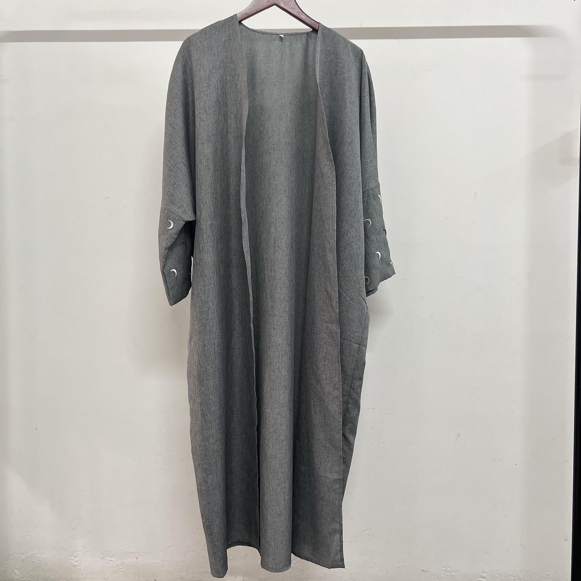 

Yiduo Duo Элегантное платье-кардиган однотонного цвета с вышивкой в виде луны L серый