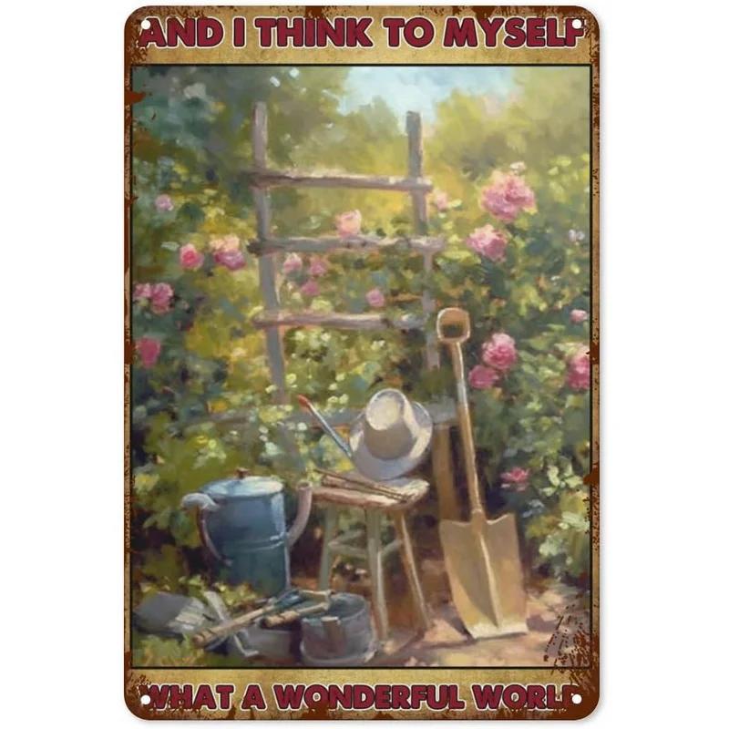 Gardening Because Murder is Wrong Vintage Metal Tin Signs Wall Decor for Home Garden Bars Cafe Clubs Retro Posters Plaque