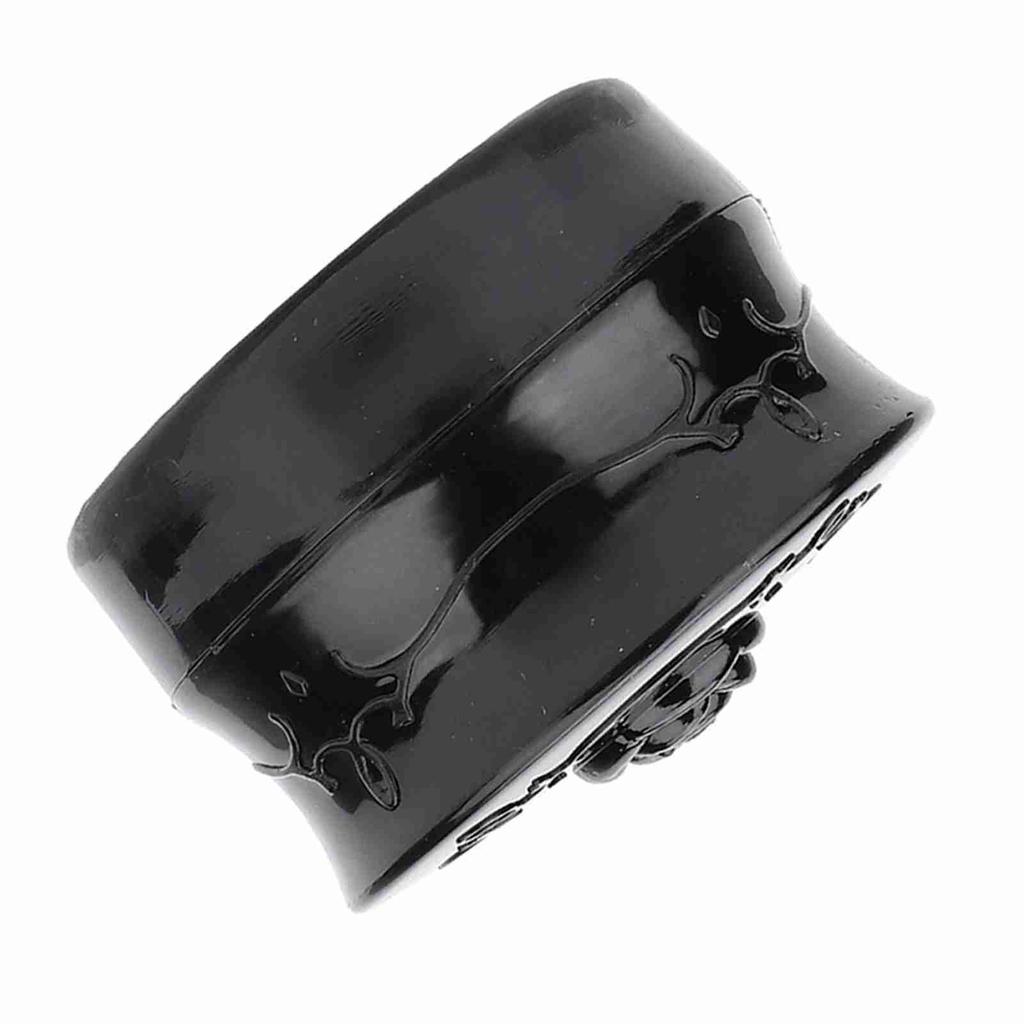 Vintage Rose Empty Makeup Loose Powder Dispenser Box Cosmetic Case with Powder Puff Black