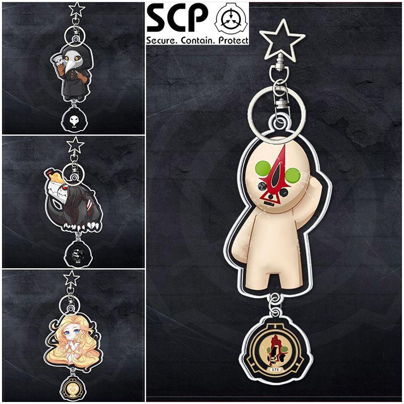 High Quality Scp Foundation Acrylic Double Sided Printing Keychain Durable Bag Pendant Accessories