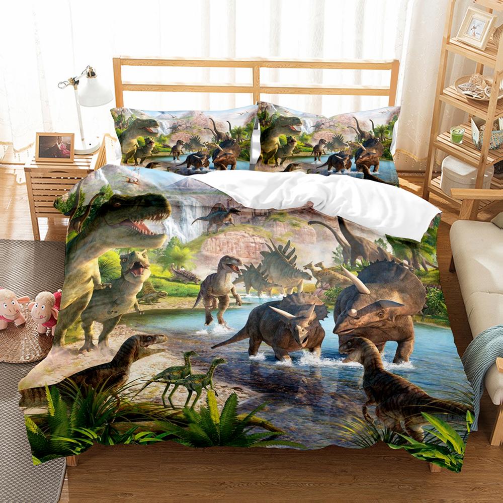 Animal Dinosaur 3D Print Bedding Set Scenery Comforter Luxury Duvet Cover Set Home Textile Decor Full Queen King Single Size Boy