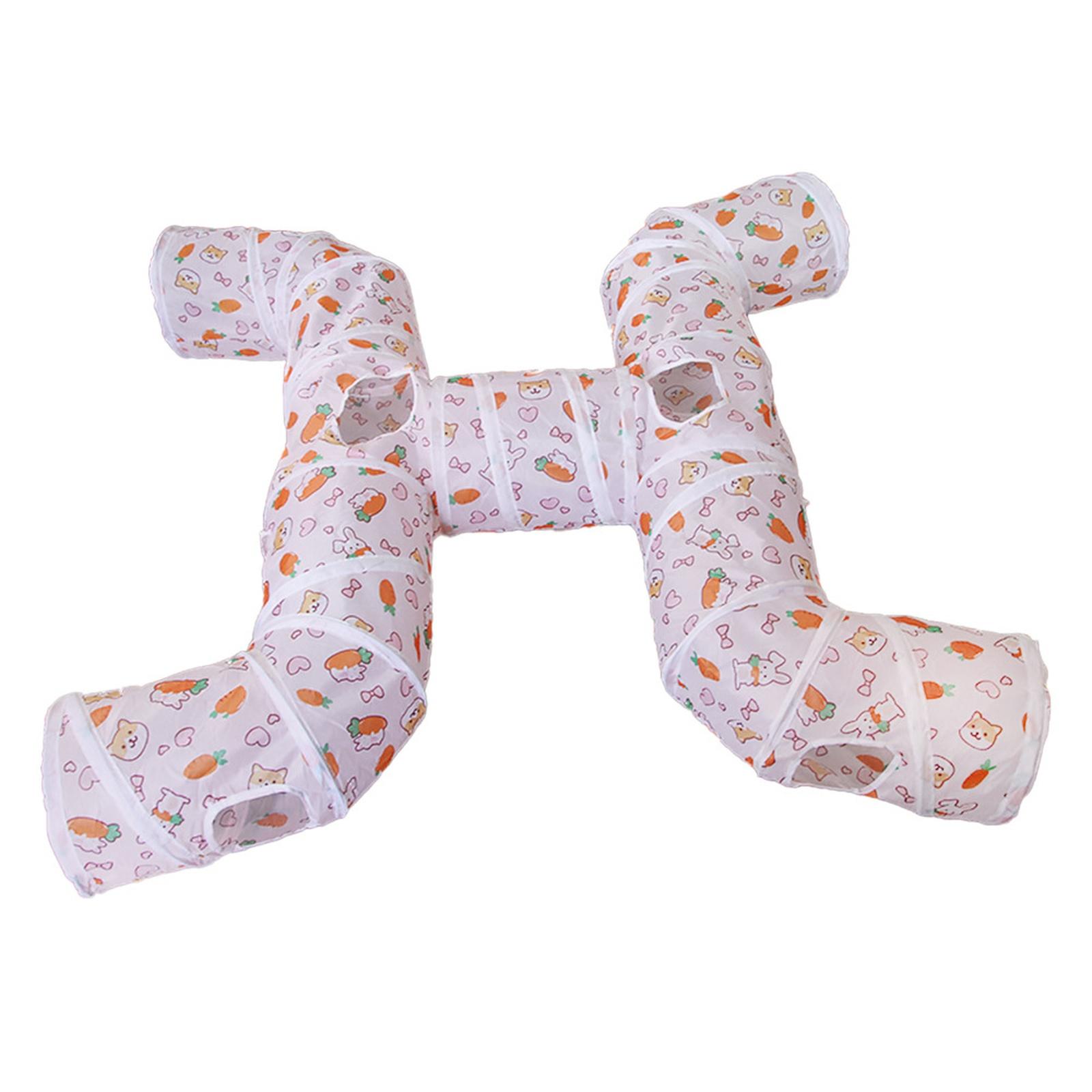 

H-Shape Carrot Tunnel Self-Entertaining Interactive Toy for Cats Kittens one size розовый