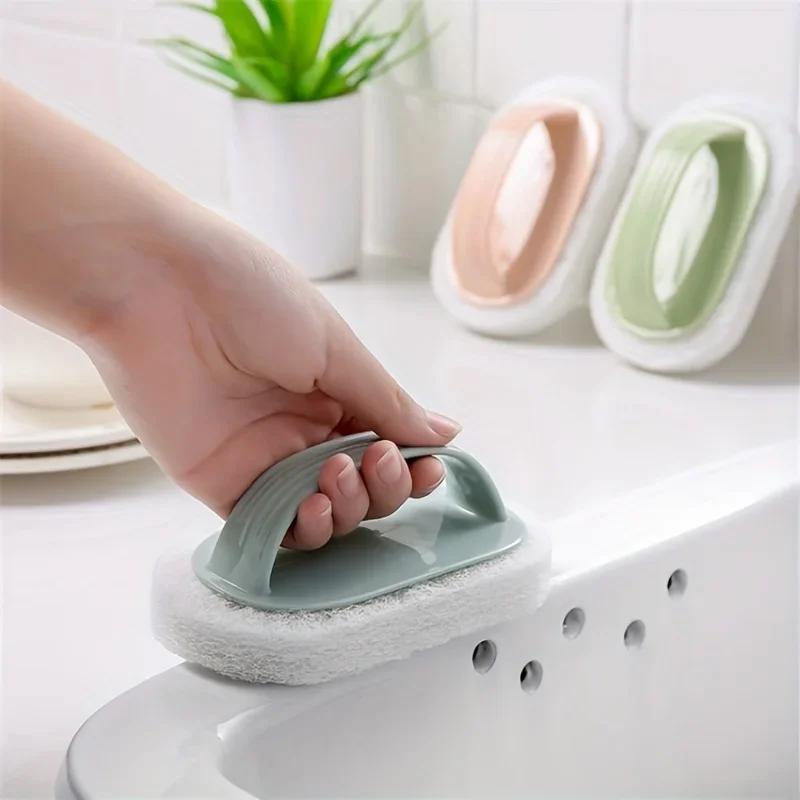 

Multi-purpose Bathroom Bathtub Washbasin Cleaning Brush Toilet Kitchen Glass Wall Cleaner Sponges Brushes Cleaning Tool зелений