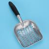 Aluminum Alloy Pet Cat Litter Scoop Sifter Shovel Hollow Dog Puppy Waste Holder(Black)