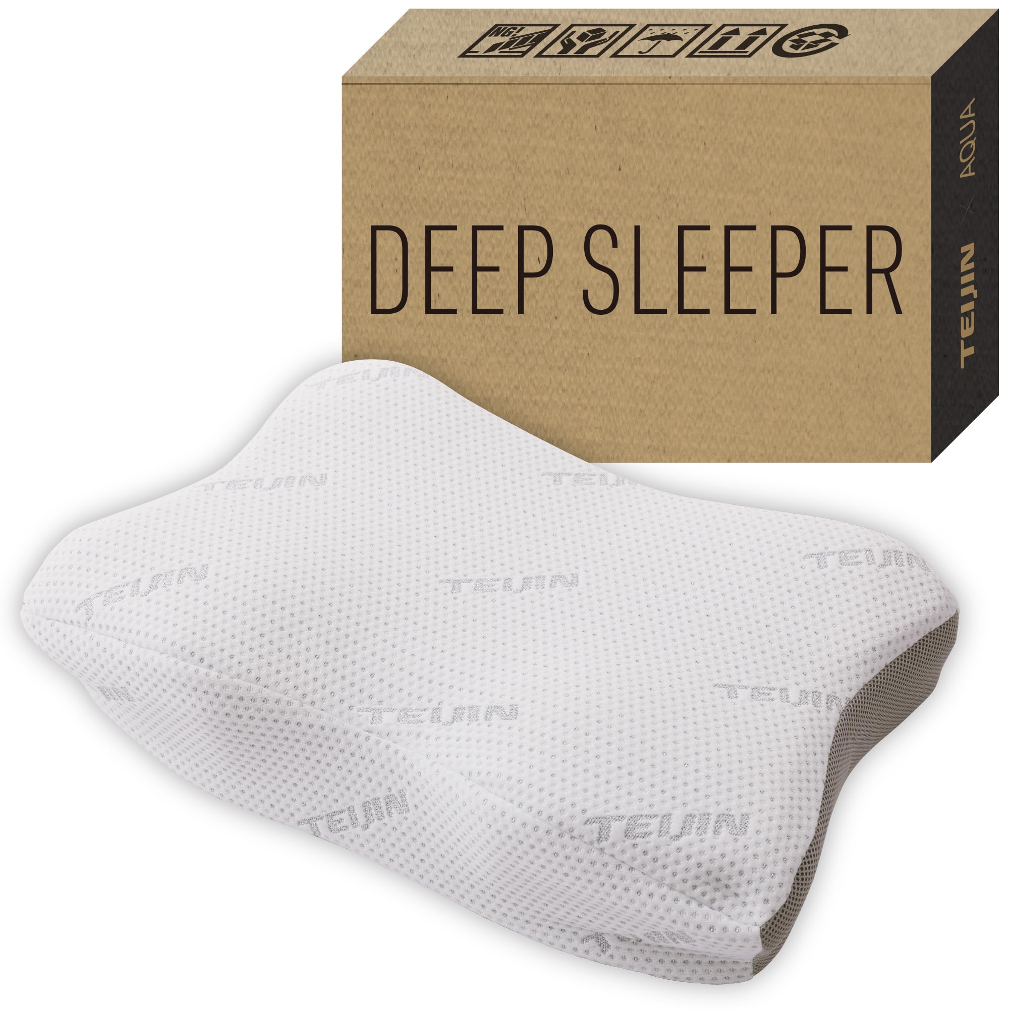 

AQUA TEIJIN Clean and Comfortable Premium DEEP SLEEPER Pillow, Triple-Layered, Custom White [Jointly Developed by Teijin Frontier and AQUA], 60 x 39