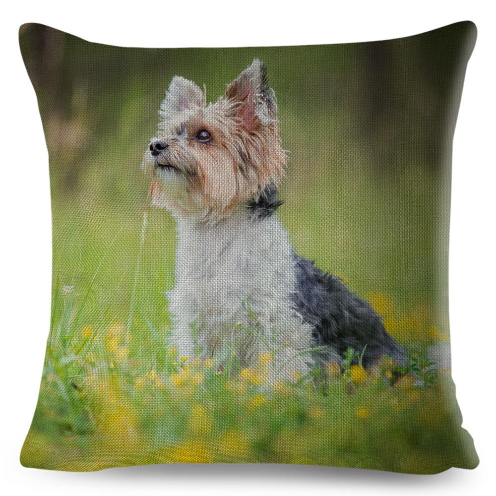 Cute MINI Dog Cushion Cover Decor Pet Animal Printed Pillowcase Polyester Pillow Case for Sofa Home Car Cm