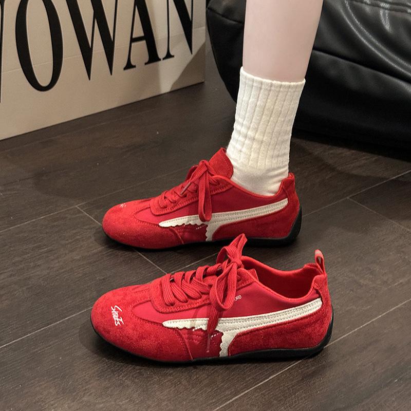 Fashion lace-up casual board shoes, simple retro sports German training shoes, summer retro comfortable and lightweight soft-soled Forrest Gump shoes