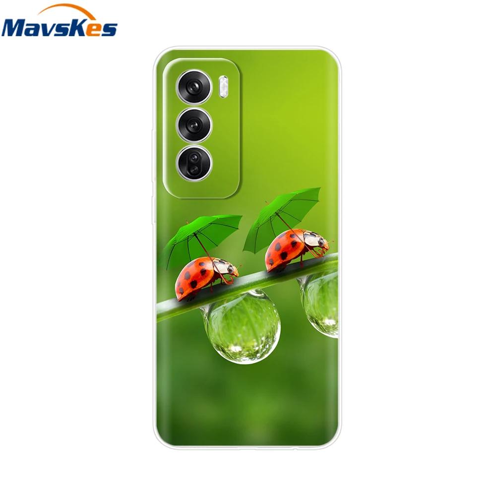 OPPO Reno 12 Pro 5G Case Fashion Flower Silicone Phone Case For OPPO Reno 12 Cover Reno12 Pro Bumper 2024 Soft Black TPU Fundas