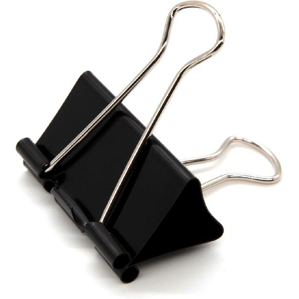 DSTELIN Large Binder Clips 1.6-Inch (24 Pack), Big Paper Clamps Clips for Office Supplies, 1.6-Inch/41mm Width, 0.7-Inch/18mm Capacity, Black