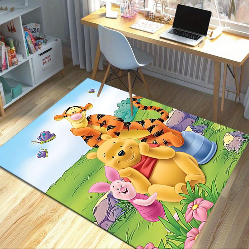 Winnie Pooh Friends Carpet For Playroom Bedroom Living Room Sofa Home Decorkids Game Area Rug Nonslip Floor Mat