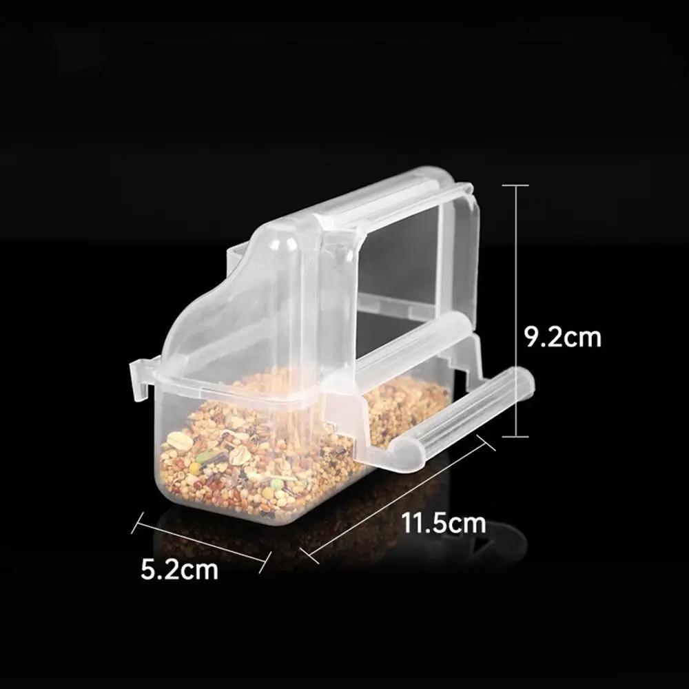 Sturdy Plastic Bird Food Box Transparent Feeding Supplies Indoor Bird Feeder Bird Feeders For Cage Cage