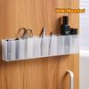 1 Transparent Wall-mounted Three-compartment Storage Box - Non-punching Self-adhesive Storage Box, Suitable for Makeup Brushes, Lipstick, Pens.