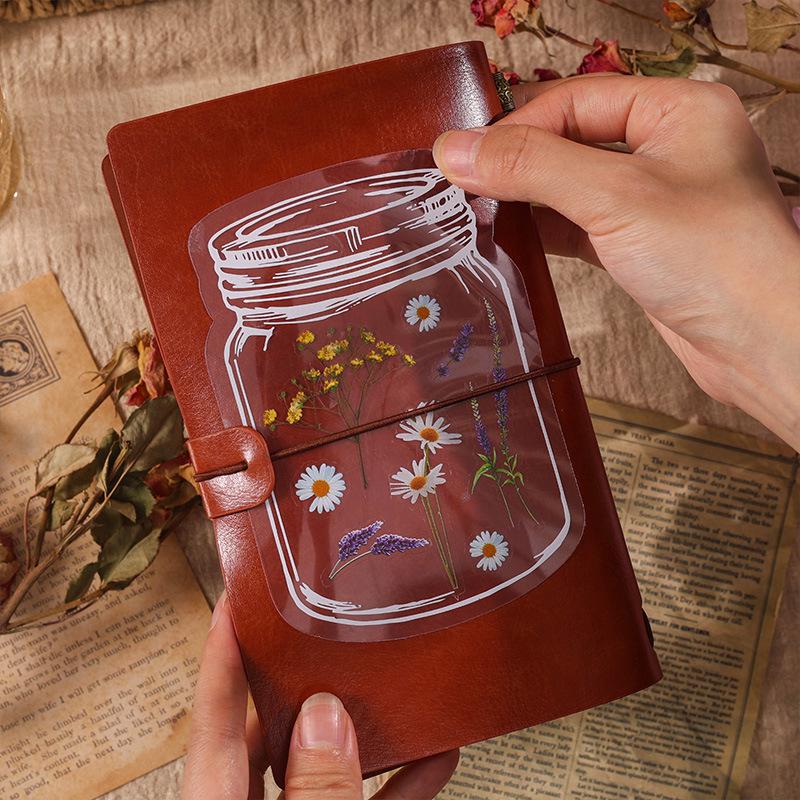 Waterproof Transparent Floral Stickers - Creative DIY Decorative Plant Stickers for Students