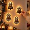 Holiday Wall Hanging Signs 7Pcs 3D Light-Up Wooden Reindeer Christmas Decor with Warm LED Backlight, Peel And Magical Atmosphere Stick Rustic Art for