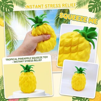 Pineapple Shaped Soft Silicone Sensory Fidget Toy Squeeze Stress Relief Toy for Adults and Kids Durable and Portable