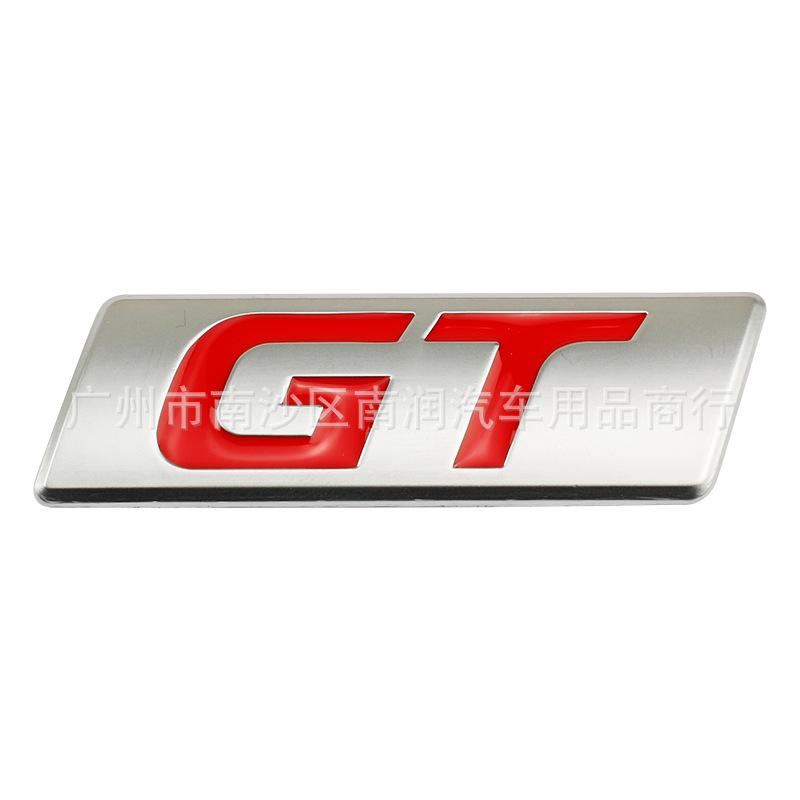 GT 3D Metal Emblem Badge for Rear Trunk Fender Self‑Adhesive Displacement Modified Car Exterior Decor Sticker