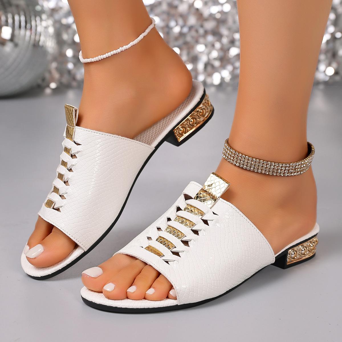 High heel thick heel sandals summer sandals fish mouth foot cover casual comfortable sandals 43 бежевый 2590₽