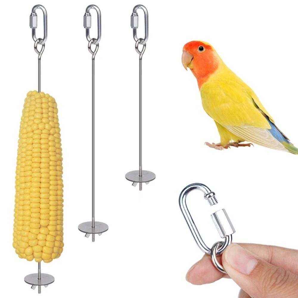 2Pcs Rust-proof Bird Cage Food Holder Parrot Fruit Skewers  For Macaw Parakeet Parrot Budgie
