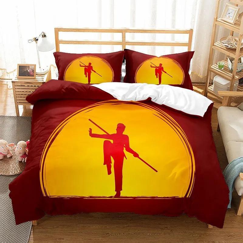 Comforter Luxury Kungfu Design Yin And Yang Bedding Set Chinese Martial Art Boys Full King Size Sports Comforter Set