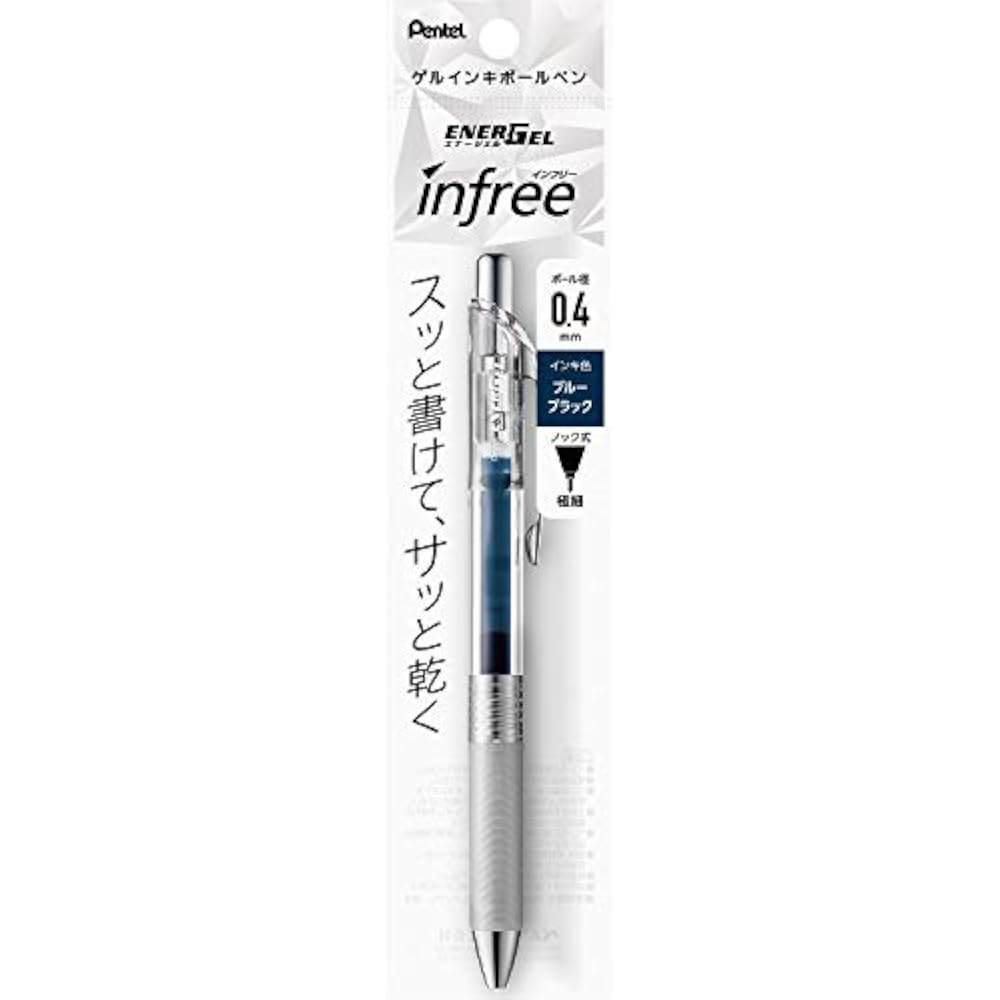 Pentel Ballpoint Pen Gel Ink Gel Infree 0.4mm Clear Shaft XBLN74TL-CA Blue Black