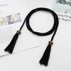 Women'S Ethnic Style Knotted Decorative Woven Belt Thin Dress Long Tassel Women'S Pure Handmade Waist Chain
