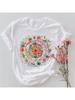 Watercolor Pattern T-Shirt Summer Travel Wounisex's Short Sleeved Clothing Top Casual Style Wounisex's Regular Basic O-Neck T-Shirt