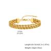 Stainless Steel Triple Layer Twisted Chain Bracelet Gold Plated for Women Stackable Jewelry Waterproof