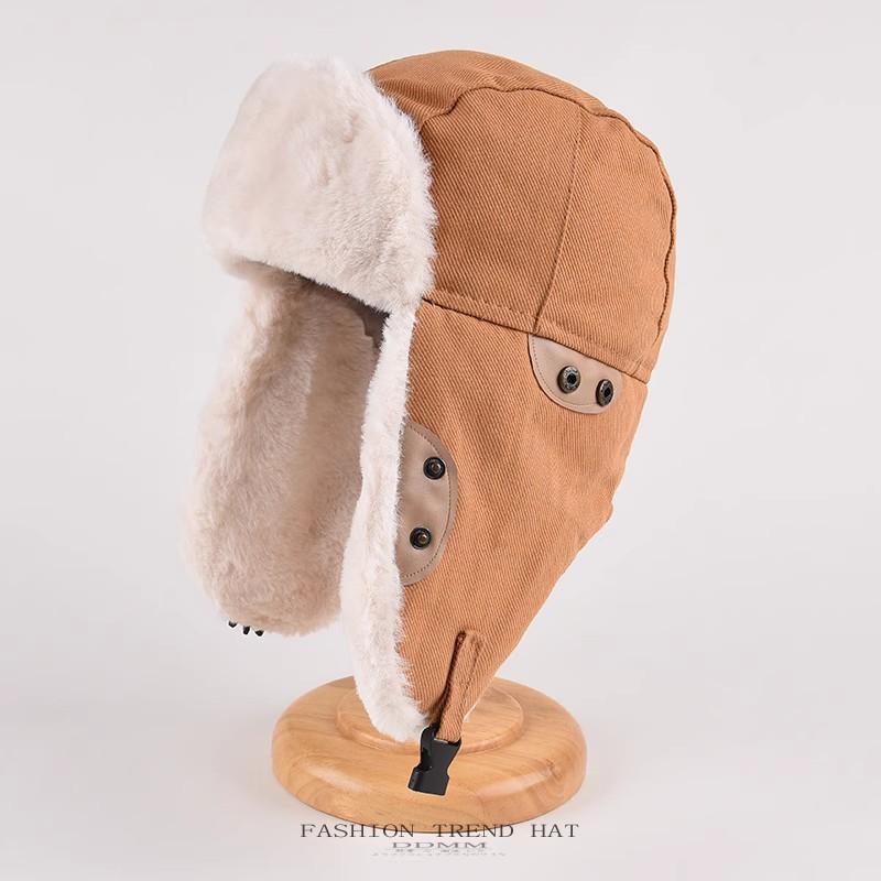 Chapeau Thunderbolt pour homme et femme, chapeau d'hiver épais et chaud pour protection des oreilles, en coton, en peluche, pour cyclisme, locomotive, ski