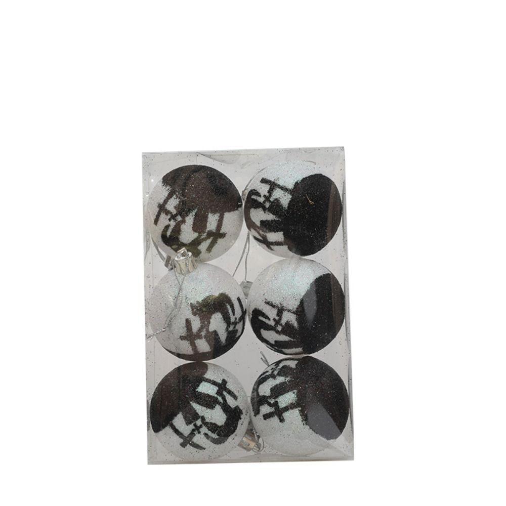 6Pcs 6cm Halloween Hanging Ball Mini Tree Ornament DIY Halloween Tree Baubles  for Home Party