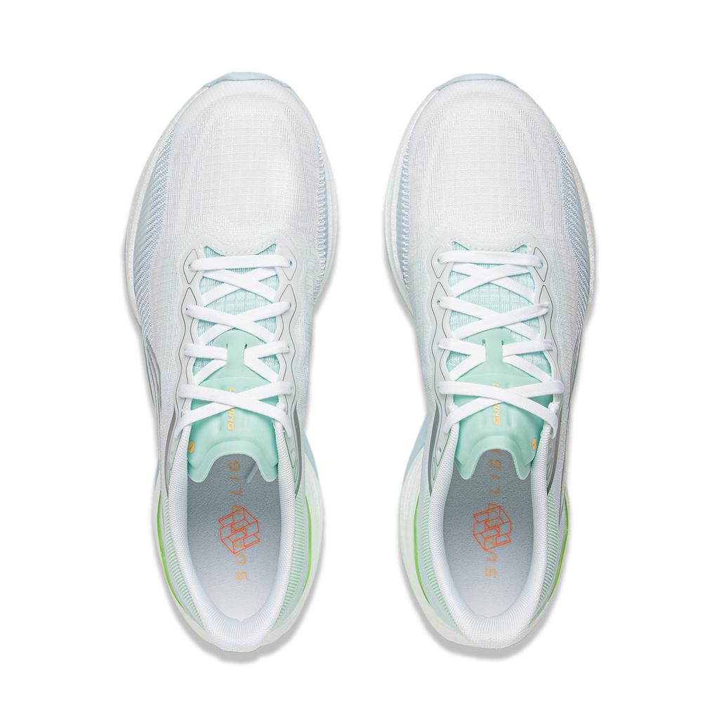 New LiNing Super-Light 22 Cushioning Anti-Slip Wear-Resistant Breathability Low-Top Running Shoes Men's White Green Gray ARBV001-22