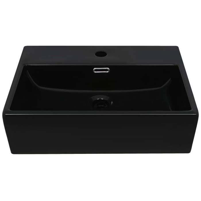 Vasque - VIDAXL - Noir - Céramique - Rectangulaire - A poser