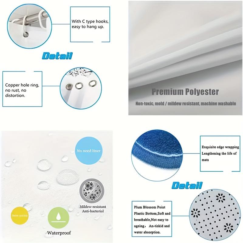 Seturi de perdele de duș cu figurine imprimate 4 buc pentru baie Covoare de baie antiderapante Capac de toaletă Covoraș de baie Set de baie