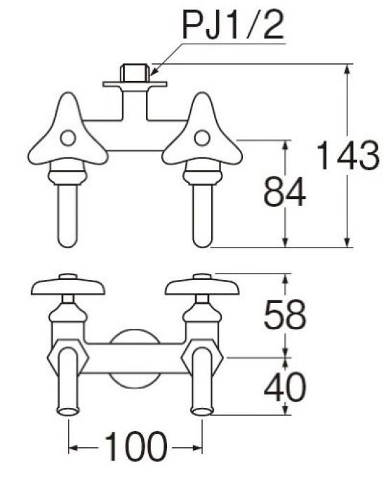 SANEI home Nominal size 13 [Two-port faucet] JF13A-13